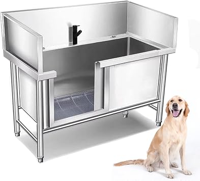 47" Dog Grooming Tub for Home, Professional Large Dog Bathtub