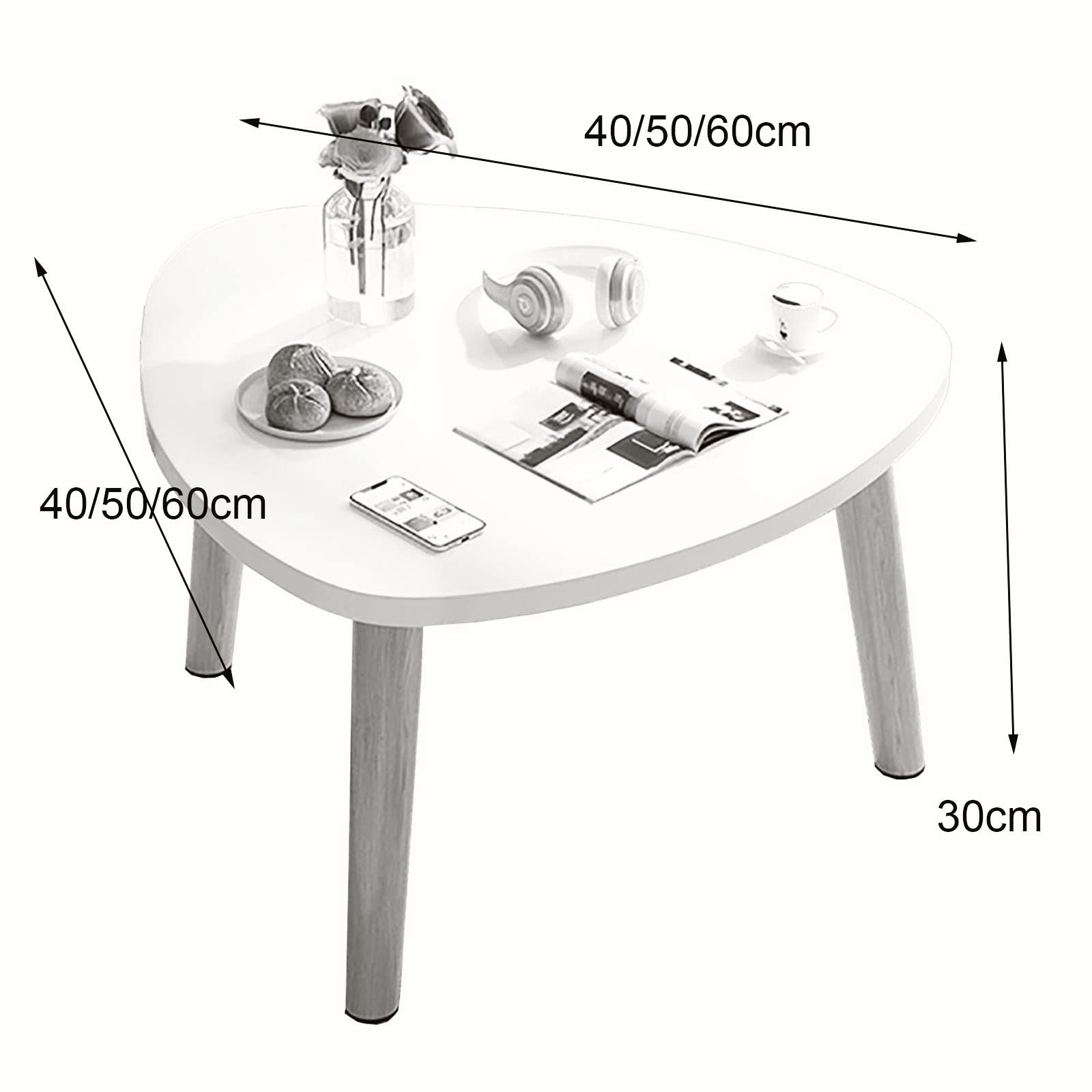 Trójkątny stolik kawowy, Nordic Bay Window mały stolik do herbaty, niski stolik Ins Tatami, parapet balkonowy stolik na podwieczorek (kolor: D, rozmiar: 40 cm)