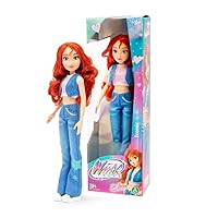 Winx – Bloom Iconic, Bambola 27 cm Snodata con Top e Jeans a Zampa della Serie TV