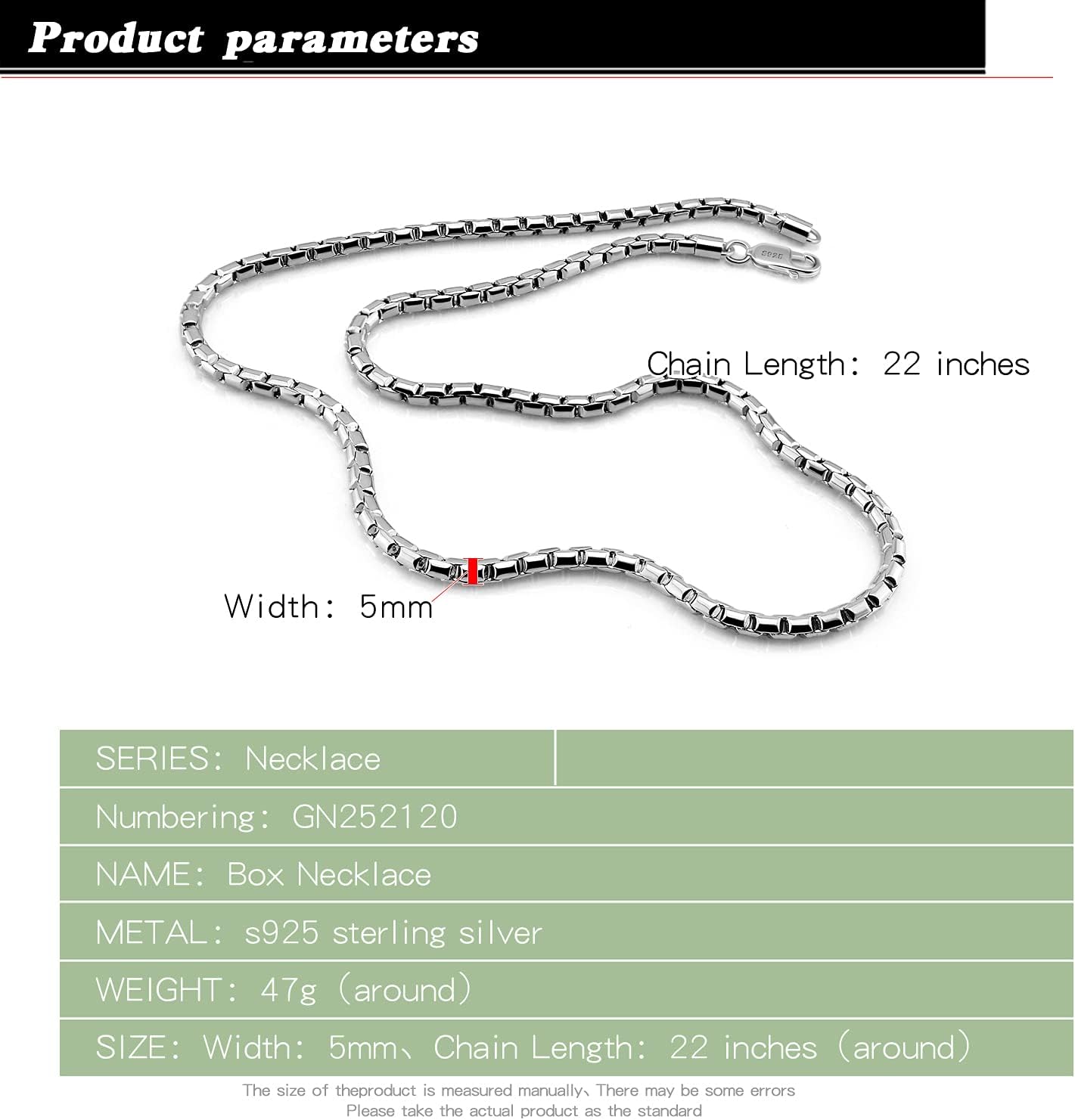 Fashion Men 925 Sterling Silver Necklace Italy 5MM Square Rolo Link Round Box Chain Chokers 18 "20" 22 "24" 26 " Fine Jewelry Gift (18 inches) - Image 6