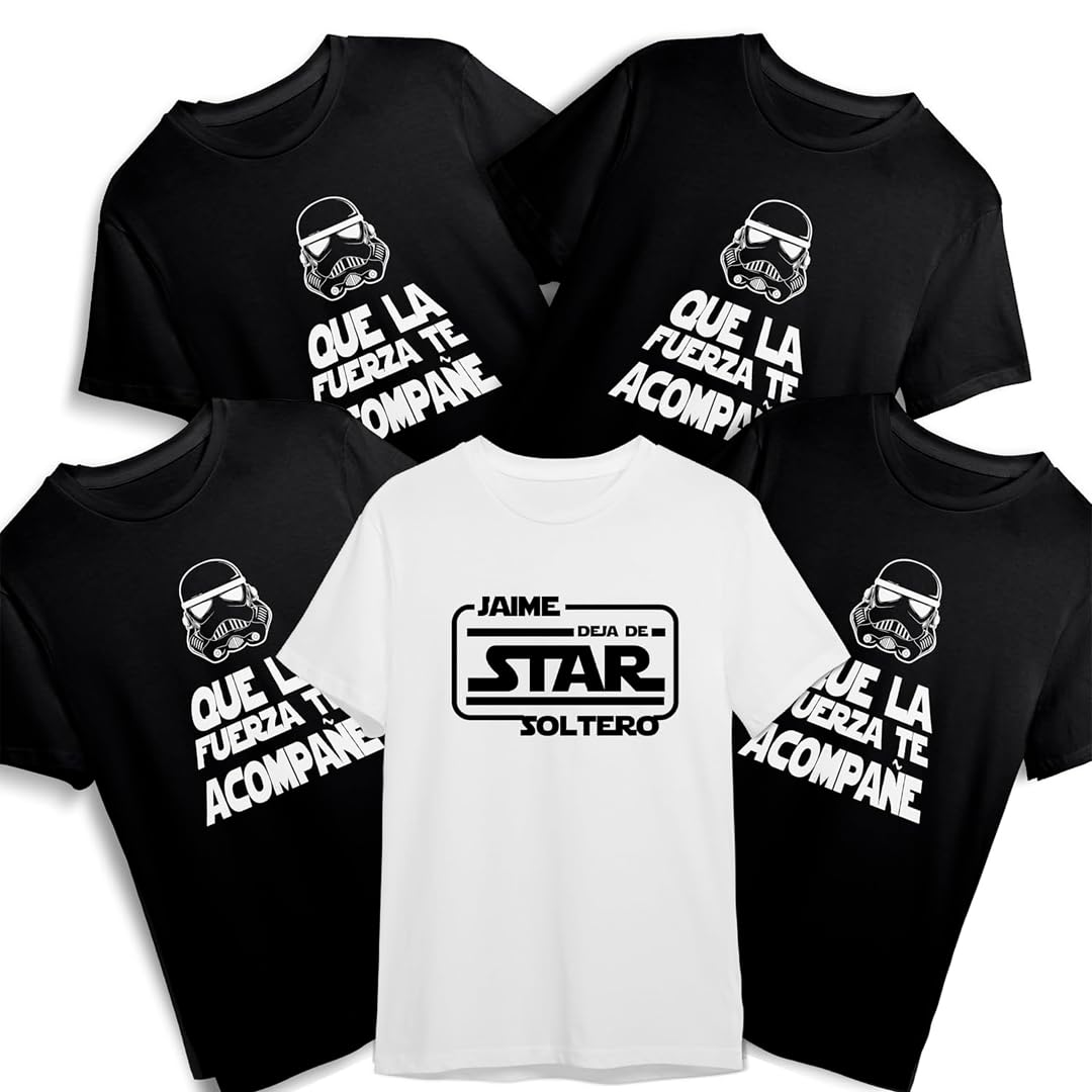 Camiseta despedida soltero personalizada con nombre | Pack 5 unidades | Novio | Equipo del novio | Regalo original y divertido