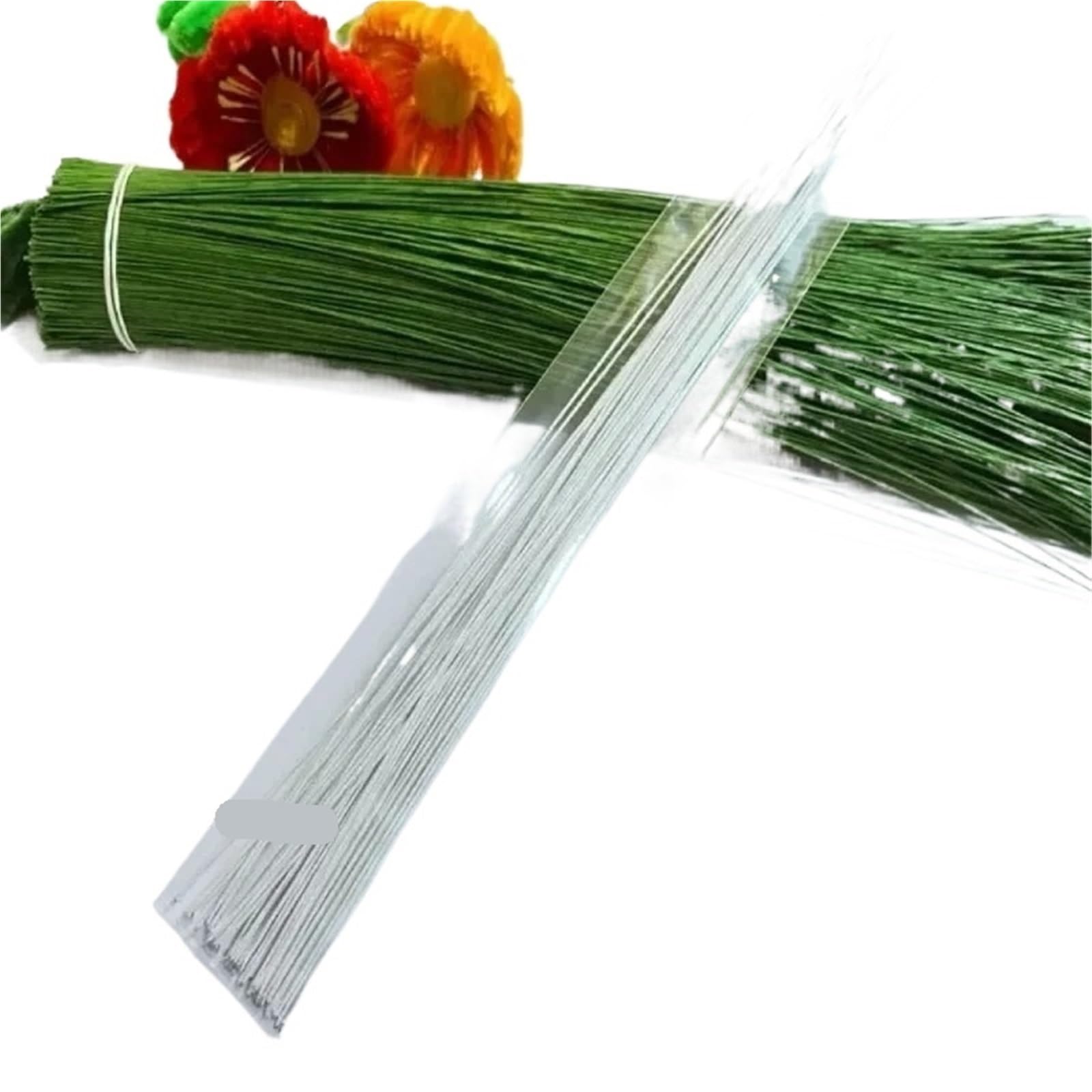 Alambre Floristeria 100/300/500/1000 piezas de tallo floral 40 cm for arreglos florales, manualidades, accesorios hechos a mano para Bricolaje(White,5bag(500pcs))