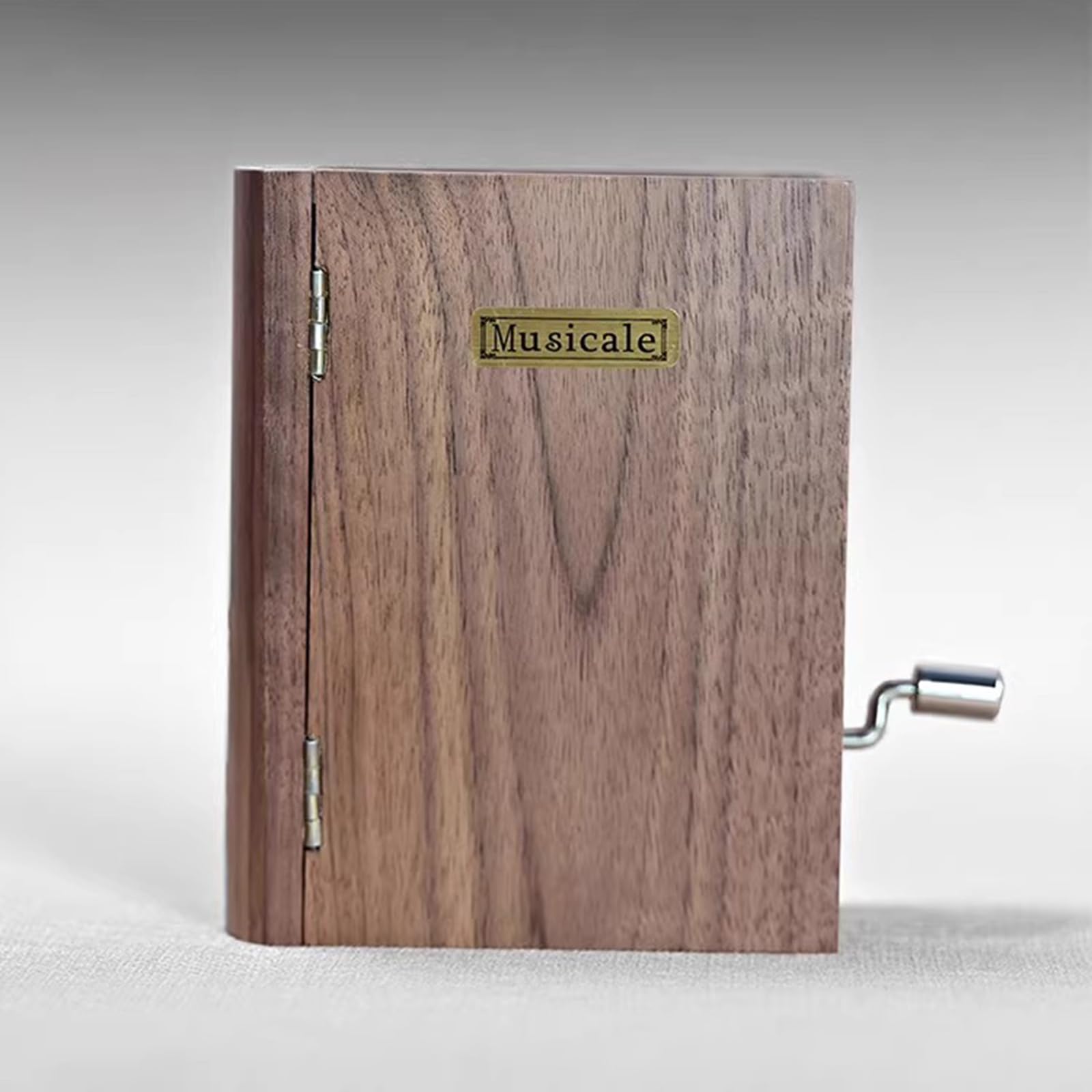Caja musical de madera con mecanismo de 15 notas, mecanismo de manivela, incluye cinta de papel en blanco para música personalizada, para amigos y seres queridos
