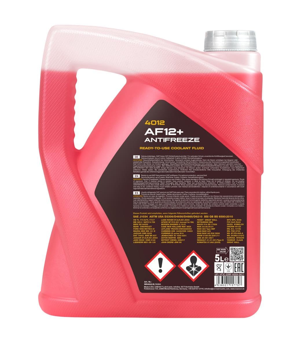 MANNOL 4012 Antifreeze AF12+ (-40) Longlife 5 L