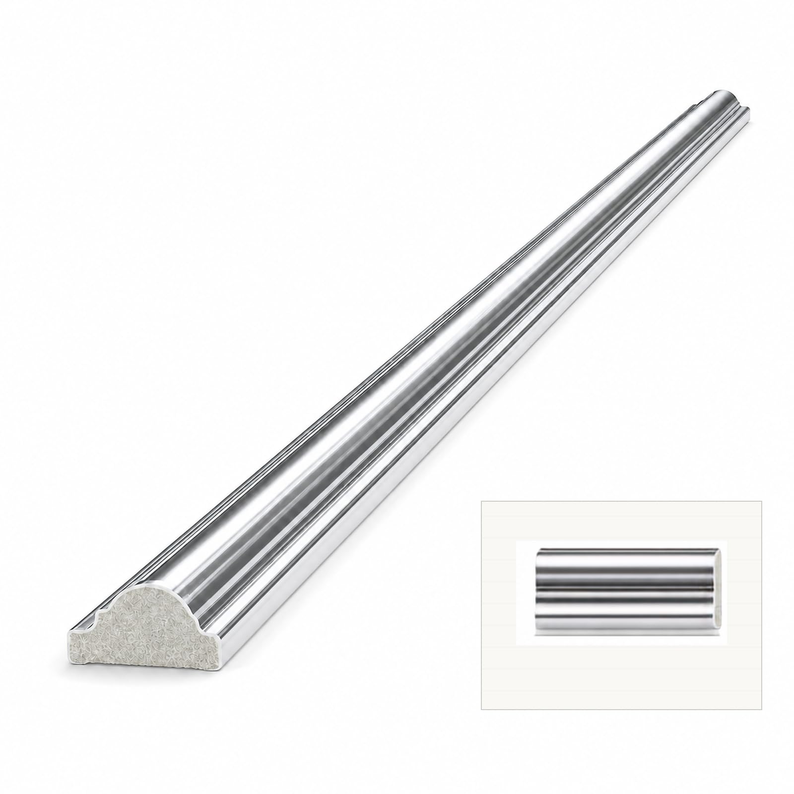 DECOVISION Wall Moulding 1Pc - Silver Paintable, 2.5cm x 240cm, Straight Cut