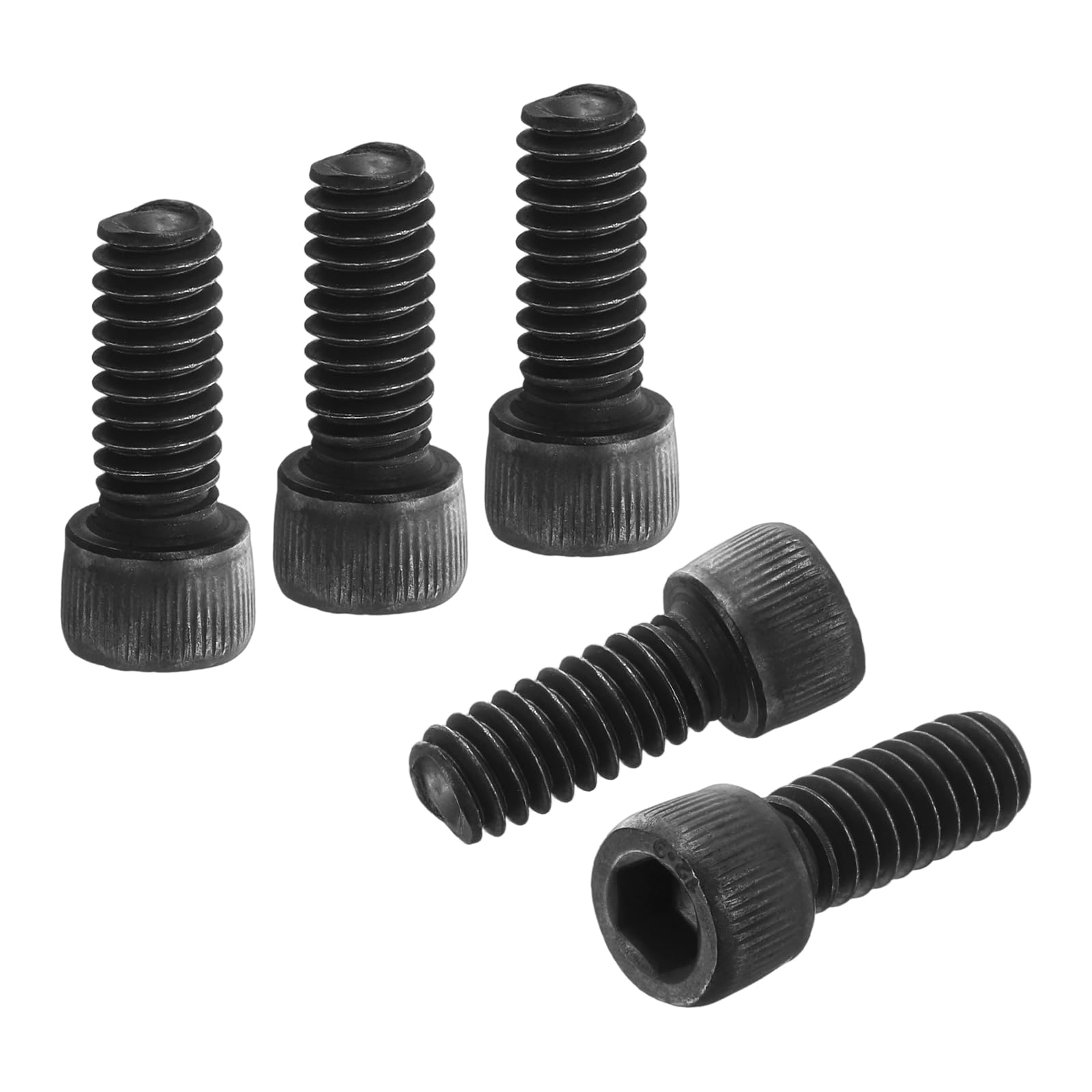 PATIKIL 1/4"-20 x 5/8 Socket Head Cap Screws Bolts, 50Pcs Carbon Steel Hex Head Metric Screws for Door Road Bicycle Mountain Bike Auto Ship Communication Equipment, Black