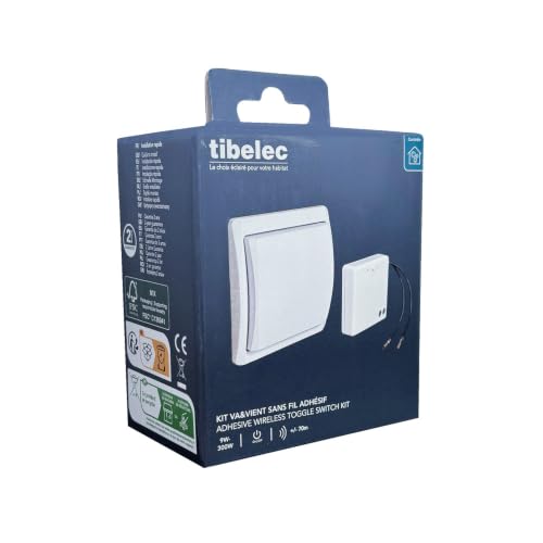 Kit interrupteur va et vient sans fil, portée 70m, 433,92 Mhz, 300W max, 230V - Tibelec – vue 6