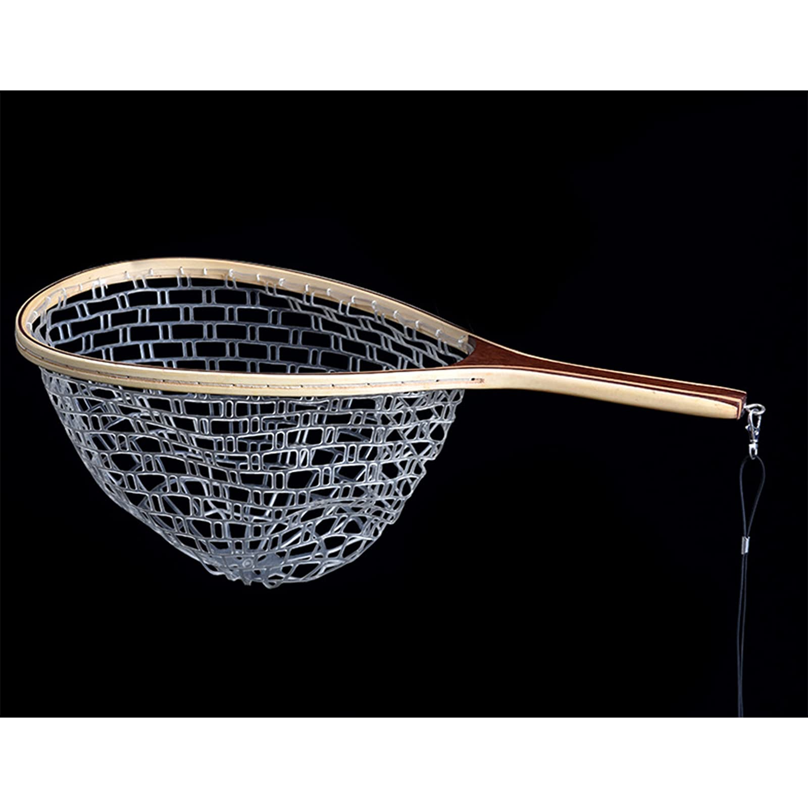 Telescopio da Pesca da sbarco, Reti da Pesca for laghetti Guadino for Pesca a Mosca Clip Magnetica Cattura e rilascia Rete for trote e Cornice in Legno(Rubber)