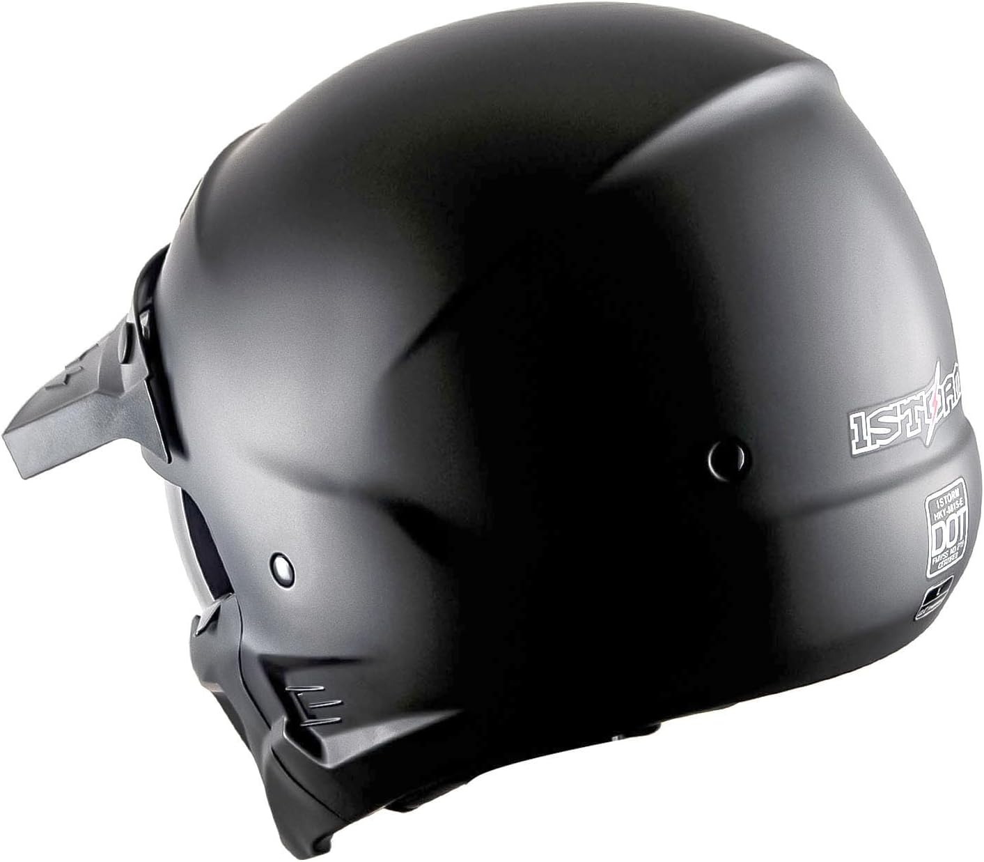 1Storm Motorcycle Full Face Helmet Open Face Helmet with Smoked Shield (Detachable Visor & Face Mask): HKY881S-E