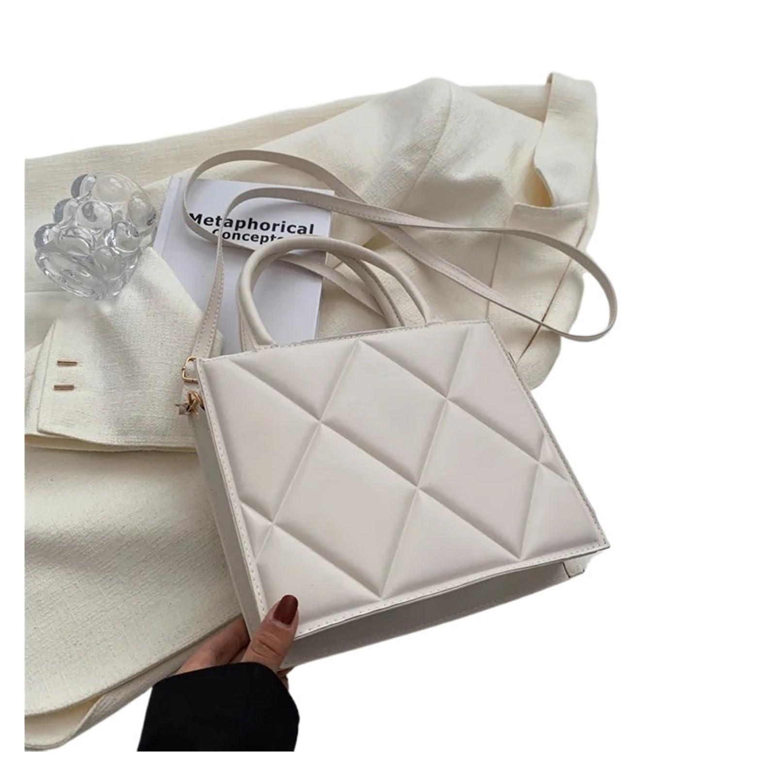Bandolera de Cuero for Mujer, Bolso Cruzado con Solapa, Bolso de Compras Simple for Mujer, Bolso de Mano Adecuado para Viajar, Fiesta, Trabajo(Type3)
