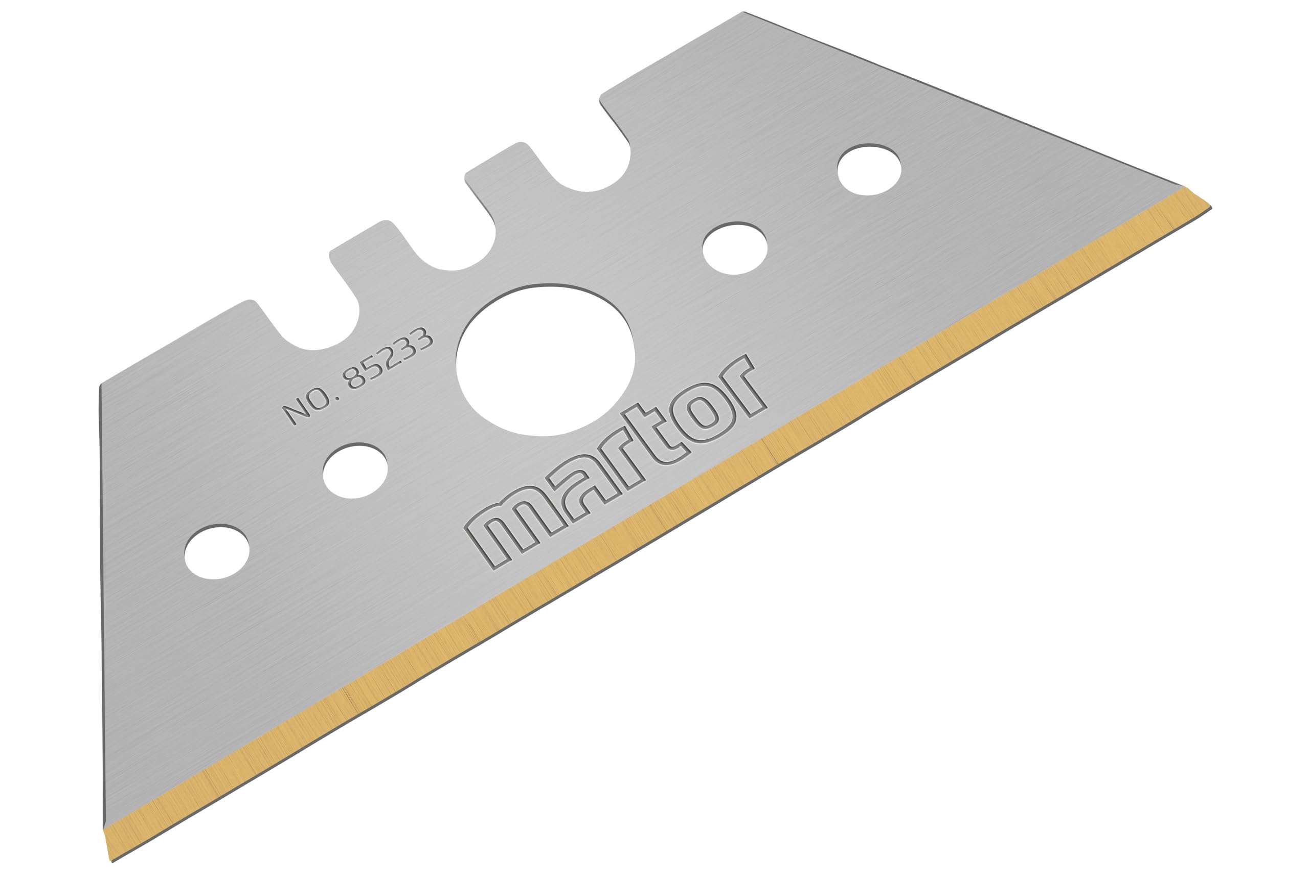 MARTOR 10 x ostrza trapezowe, ostrza zamienne do noży, noże bezpieczeństwa, 19 mm, ostre, w dozowniku, powłoka TiN, dwustronne, nr 85233