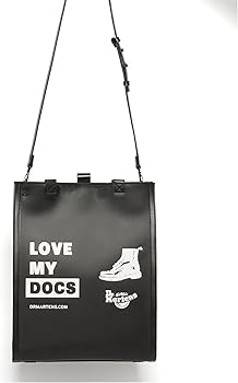 Amazon | Dr. Martens レザートートバッグ、ブラックスムーズ+ブラック