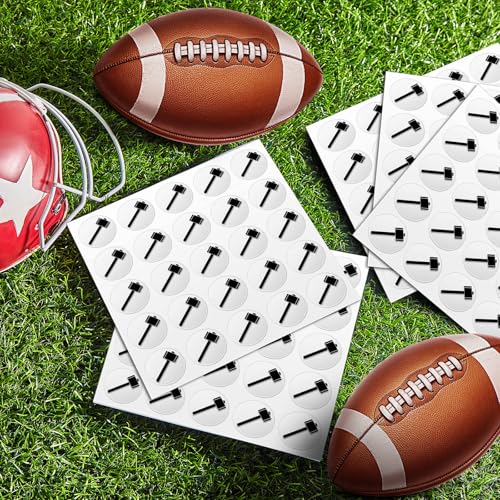 Noveread 200 Decals Sledgehammer Helmet Award Stickers 1'' Vinyl Baseball Hockey Softball Lacrosse Football Helmet Stickers Self Adhesive Football Helmet Decals(Black on Clear) - Thumbnail 7