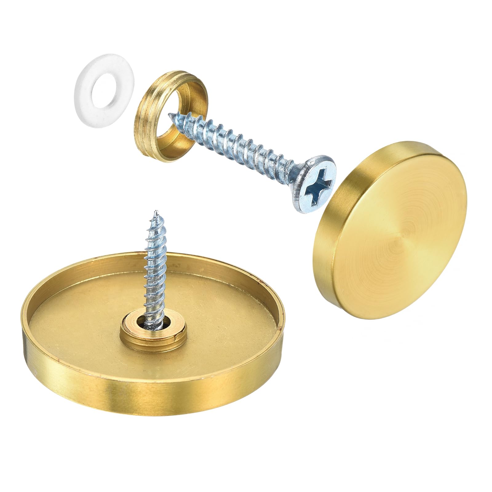 Gold Stainless Steel Screw Covers - 16 Pack -12