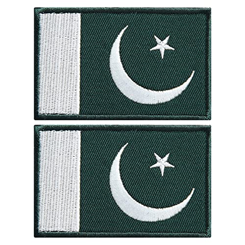 Pakistan Flag Patch 2-Pack Embroidered Tactical Patches