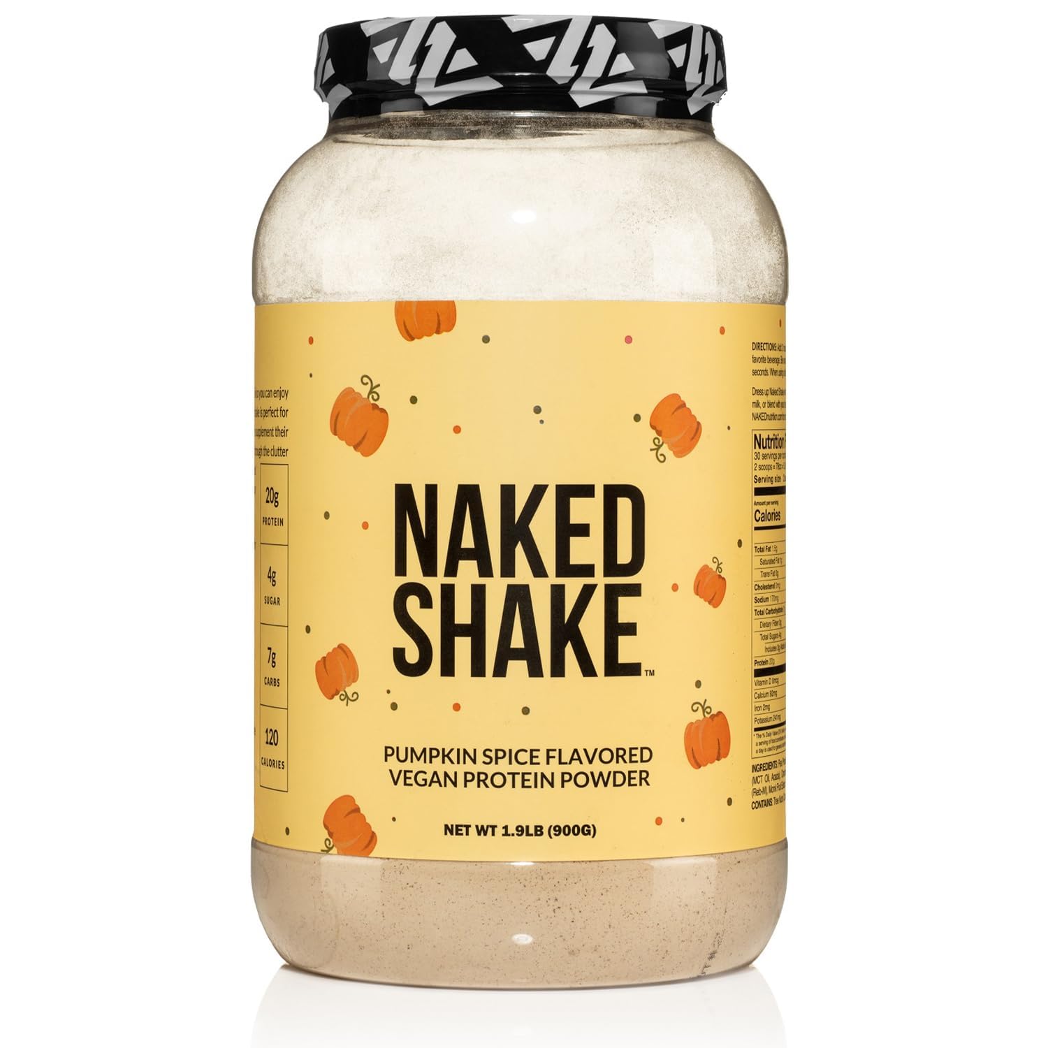 Naked Shake - Pumpkin Spice Protein Shake - Flavored Plant Based Protein with Mct Oil - Gluten-Free, Soy-Free, No Gmos Or Artificial Sweeteners - 30 Servings