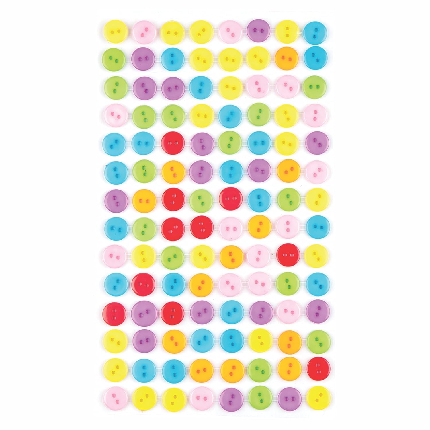 SYMKARD- Stick on Buttons Pack of 120 Assorted Colours for Kids Arts and Crafts Activities-image-42