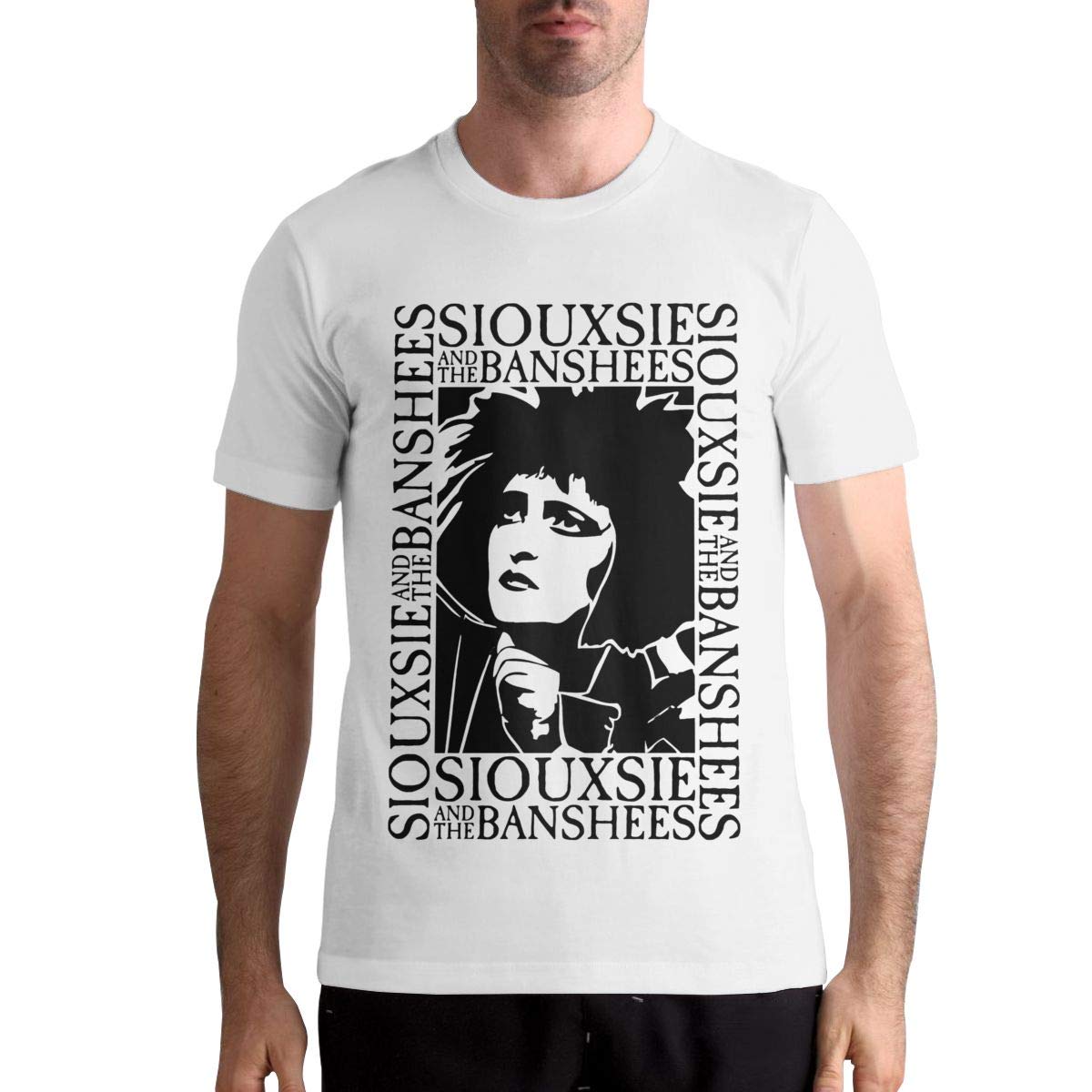 ChristopherDGray Siouxsie and The Banshees T Shirt Men's Casual Personality Fashion Short Sleeved Shirt XXL White