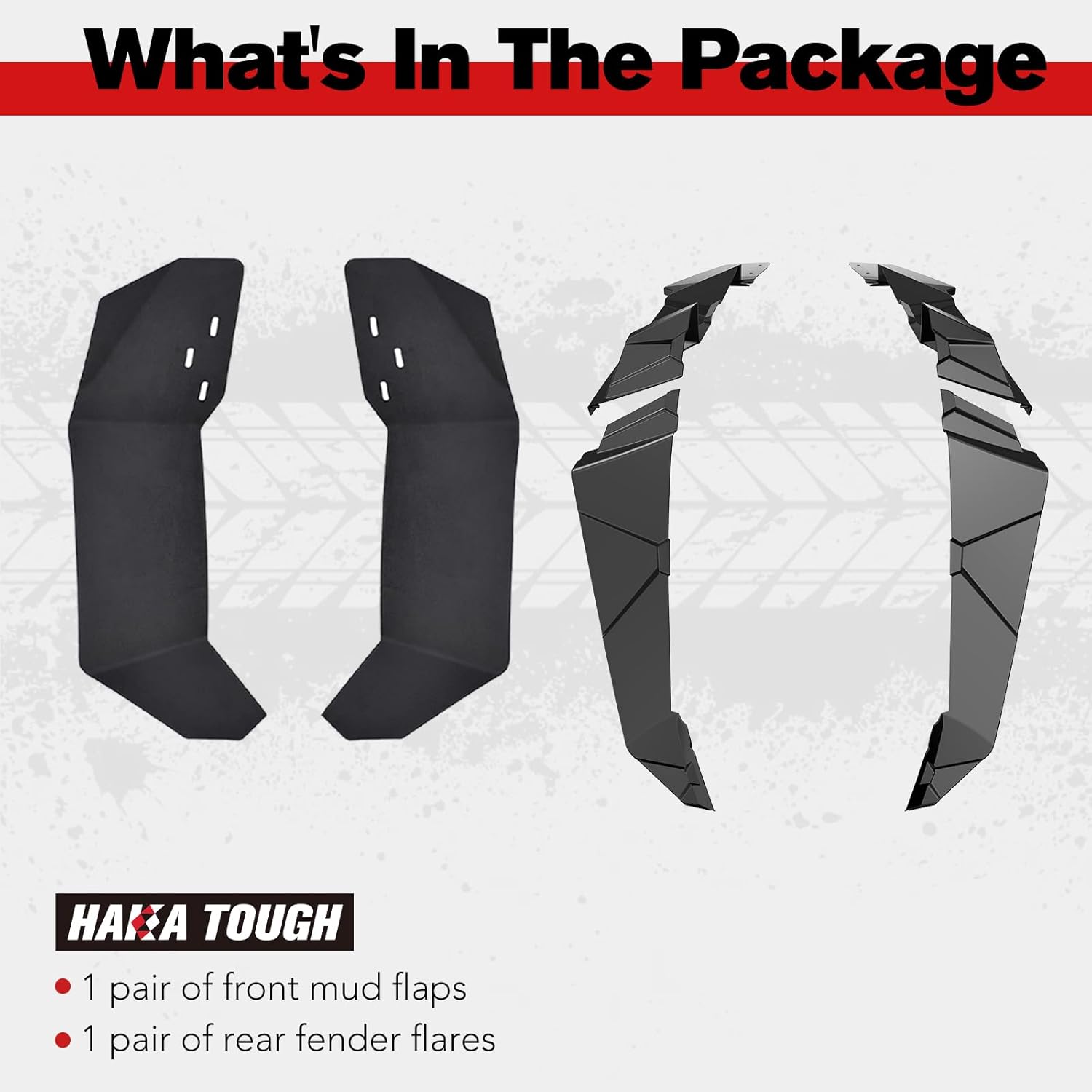 HAKA TOUGH Rear Fender Flares & Front Mud Flaps for Polaris RZR XP 1000 Accessories 2014-2023, Front Mud Guard Extension & Wider Rear Fender Flares for Polaris RZR XP4 1000 2014-2023