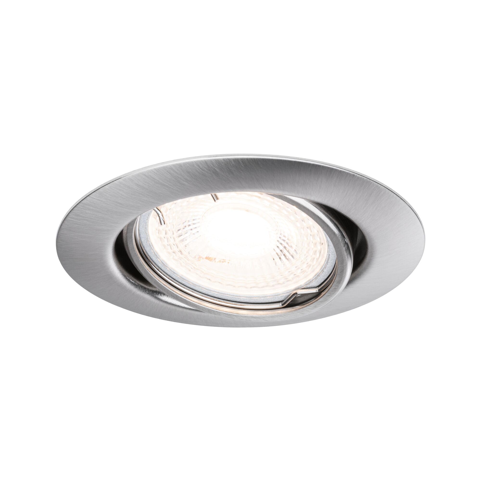 Paulmann 93399 Luminaria empotrable LED Base, redonda, orientable máx. 10x10 W, foco empotrable, acero mate, lámpara empotrable, metal, foco de techo, GU10