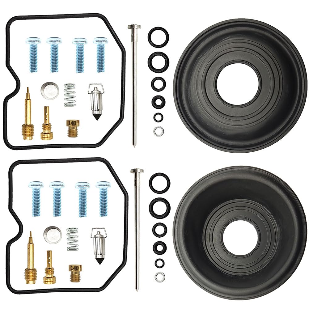 2-Pack Carburetor Rebuild Kits Carb Repair Set Replacement for Kawasaki Vulcan 500 EN500C LTD 1996-2009