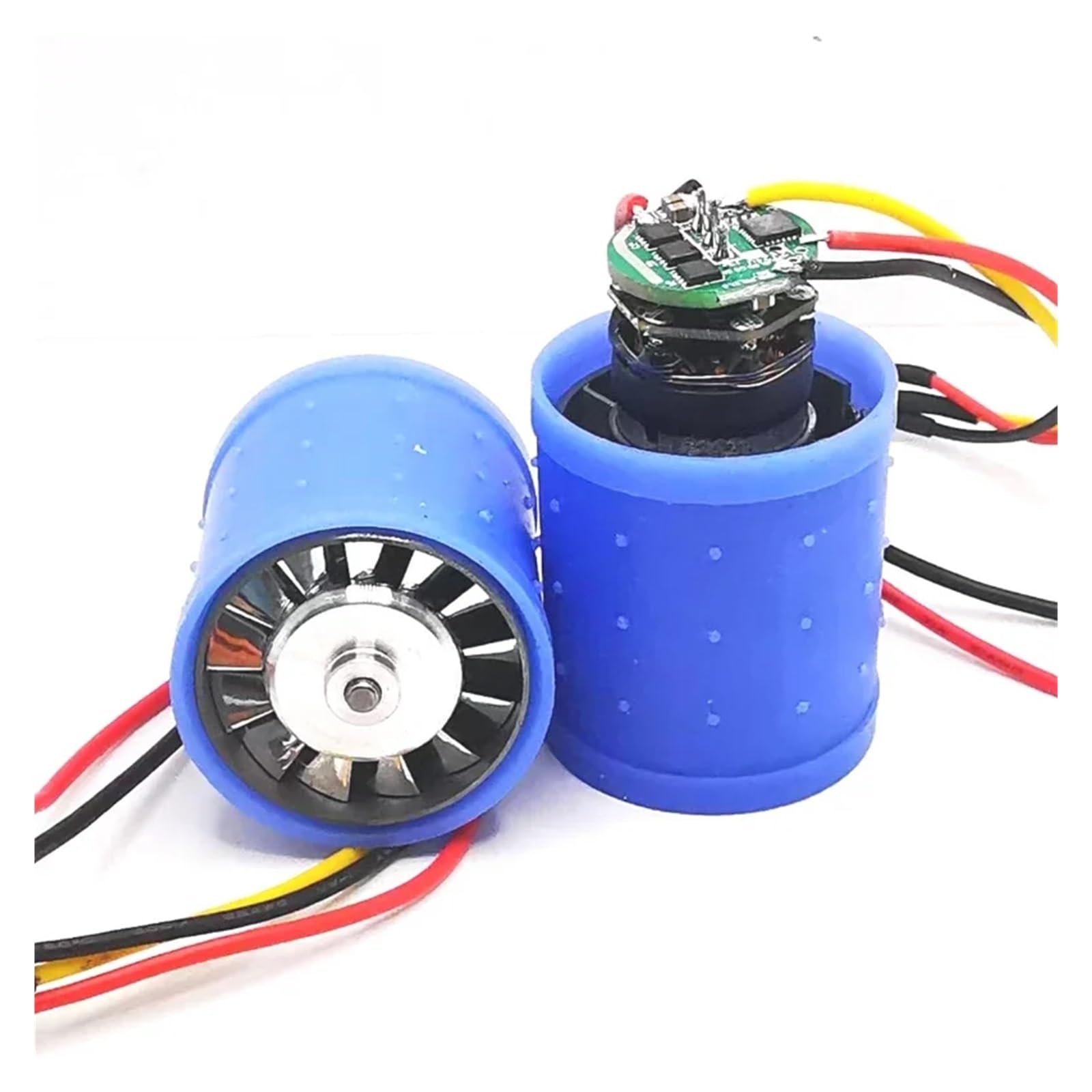 DC 9V 12V 24V 100000RPM Ultra-high Speed BLDC 3-Phase Brushless Electronic Starter Equipped w/Driver CNC Aluminum Alloy Impeller Ducted Fan(7V-24V)