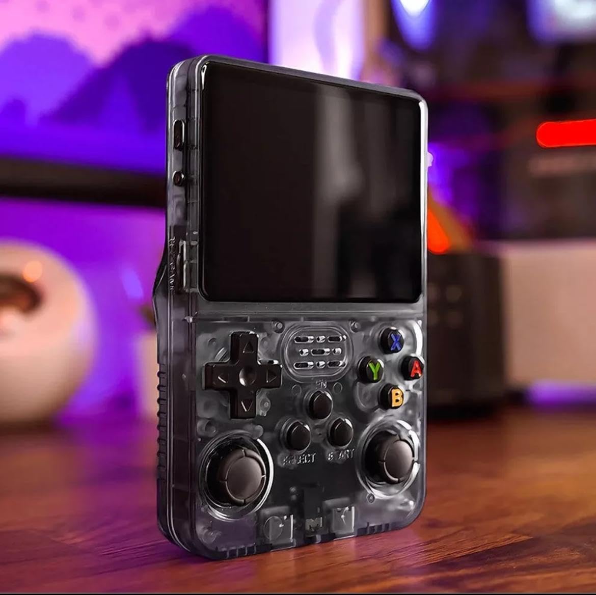 Generico Console di gioco portatile retrò, R36S, display IPS da 3,5 pollici, scheda TF da 64 GB, oltre 10.000 giochi, con sistema Linux open source (lingua italiana non garantita), NERO