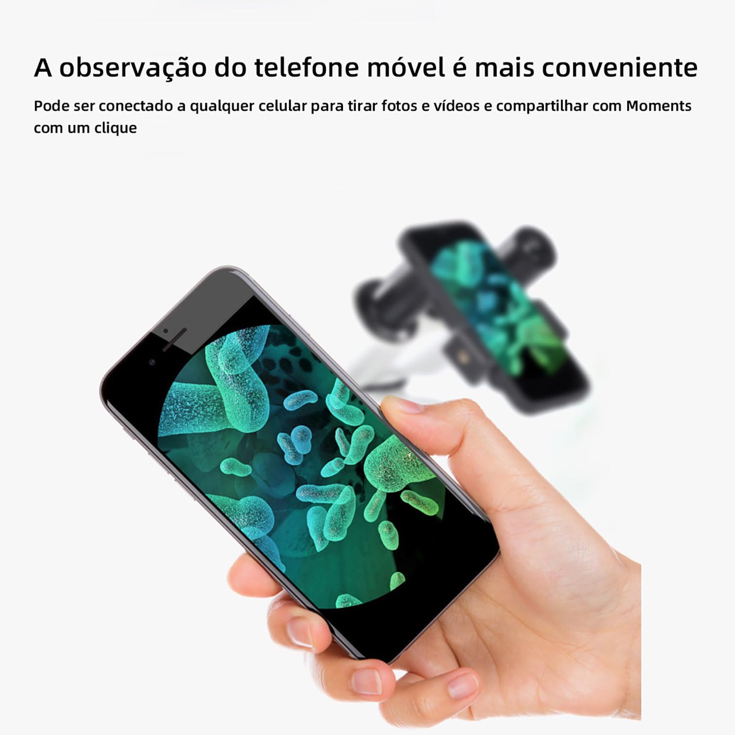 Microscopio binoculare Composto 30000x-70000x con Set di vetrini per microscopio e Adattatore per Telefono - Ideale per la Scuola, Il Laboratorio e l'istruzione Domestica,50000X