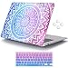 iCasso Macbook Air13 Inch Case With Keyboard Cover Art Printing Matte Hard Shell Plastic Protective Cover For Macbook Air 13 Inch Model A1369/A1466 (Blue&Purple Medallion)