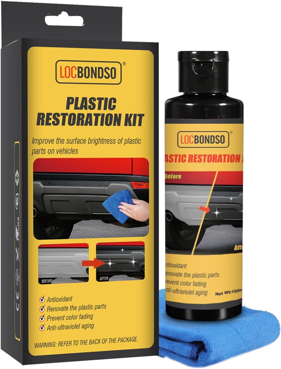 Plastic Restorer for Cars, Black Trim Restorer, Back to Black Plastic Restorer for Car Interior, Vinyl, Rubber, Plastic 150ml /5 fl oz