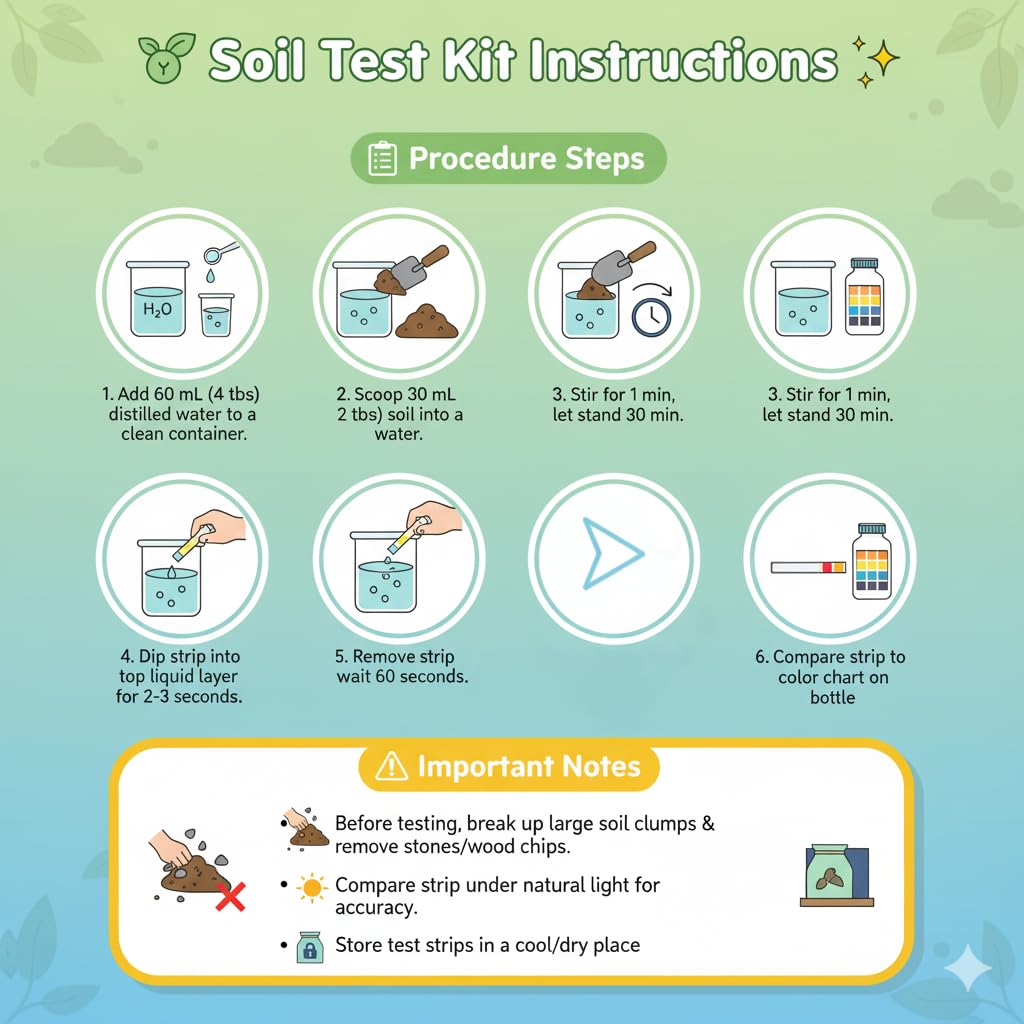 Med Lab Soil Test Kit, 2-in-1 Soil Nitrogen & PH Test Strips