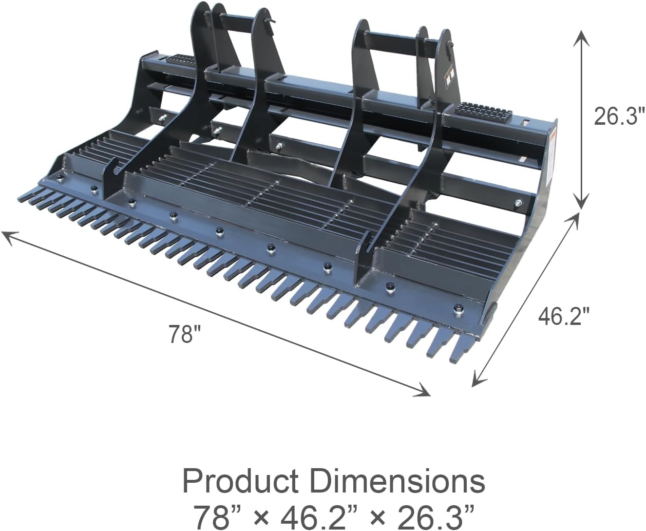 Skid Steer Attachment leveler harrow Medium Duty Land Leveler for Skid Steers, 78" Wide, Ideal for Landscape, Gravel Driveway Redressing & Soil Prepping​