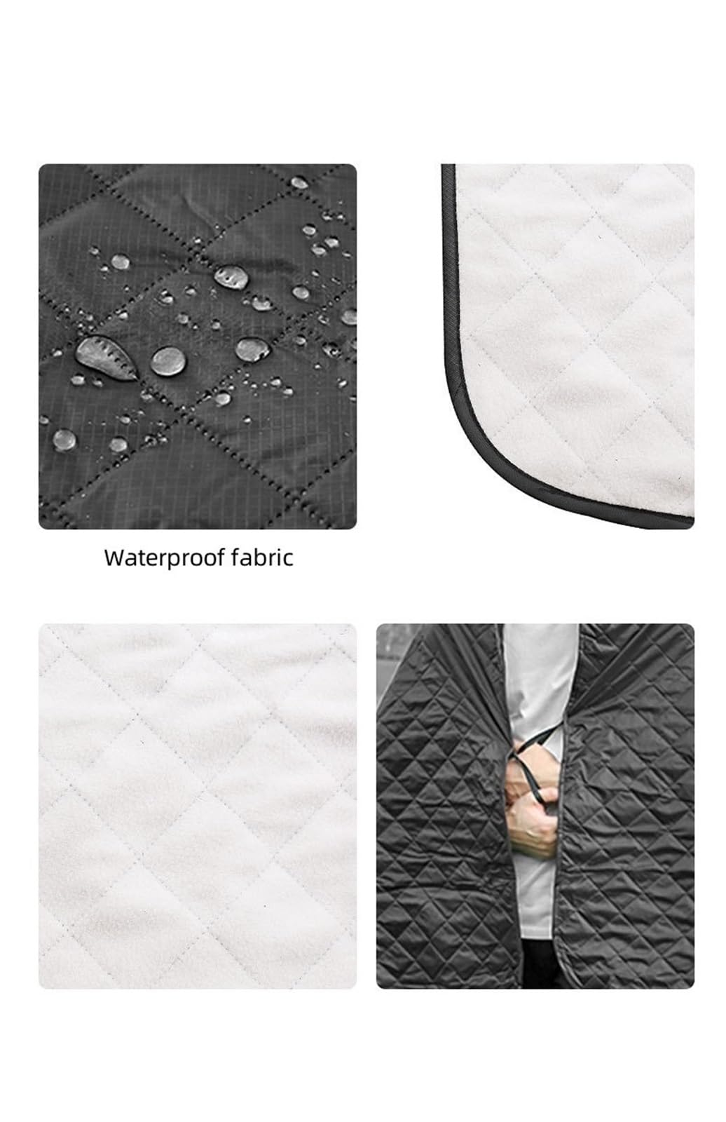 Tappetino da Campeggio for Esterno Coperta da Campeggio Spessa for Tappetino da Picnic Portatile Multifunzionale Impermeabile in Poliestere for Esterni per Campeggio(Grey Black)