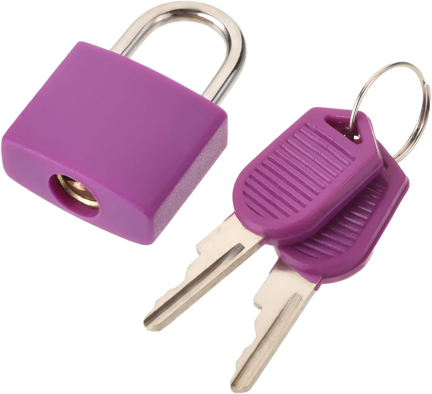 Master Lock, Padlock Zinc Alloy Body with Purple ABS Shell 22.5mm Width Padlock for Home Suitcases Toolbox Keyed Alike 1Pc