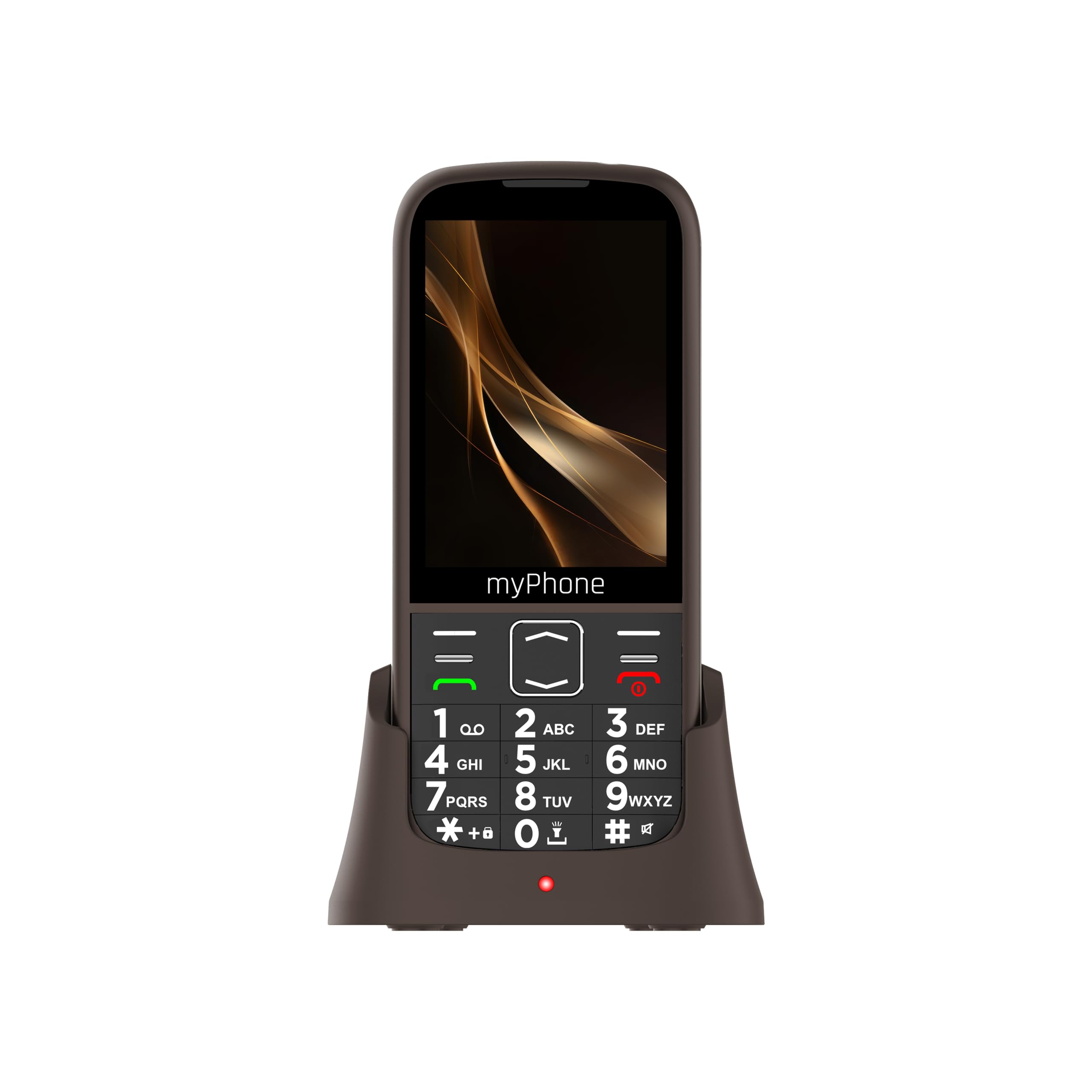 myPhone Halo 4 Plus LTE teléfono para Mayores con Base de Carga, Pantalla de 3,5 Pulgadas, Teclas Grandes, botón SOS, 4G – Praline Collection