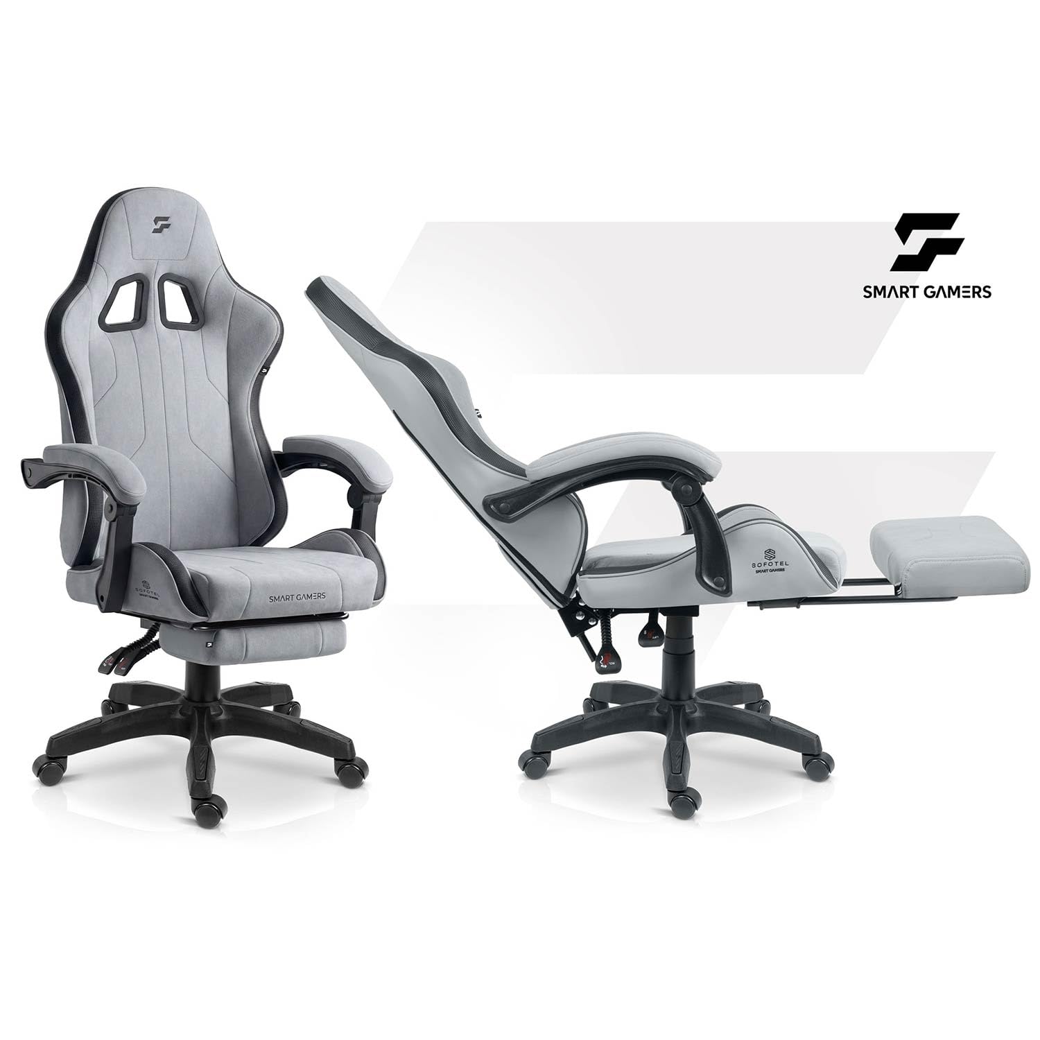 Fotel Gamingowy z Podnóżkiem, Regulacją i Oparciem 140° Czarny | Lokar Ergonomiczny Fotel dla Gracza do 120 kg, Blokada Kąta Kółka 360° Profilowany Zagłówek, Setup Gamingowy Home Office