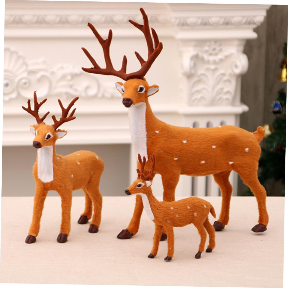 POPETPOP 3piezas Juguete de Simulación de Ciervo Navideño de Ciervo de Peluche para Adornos Navideños de Escritorio Decoración Navideña de Escritorio