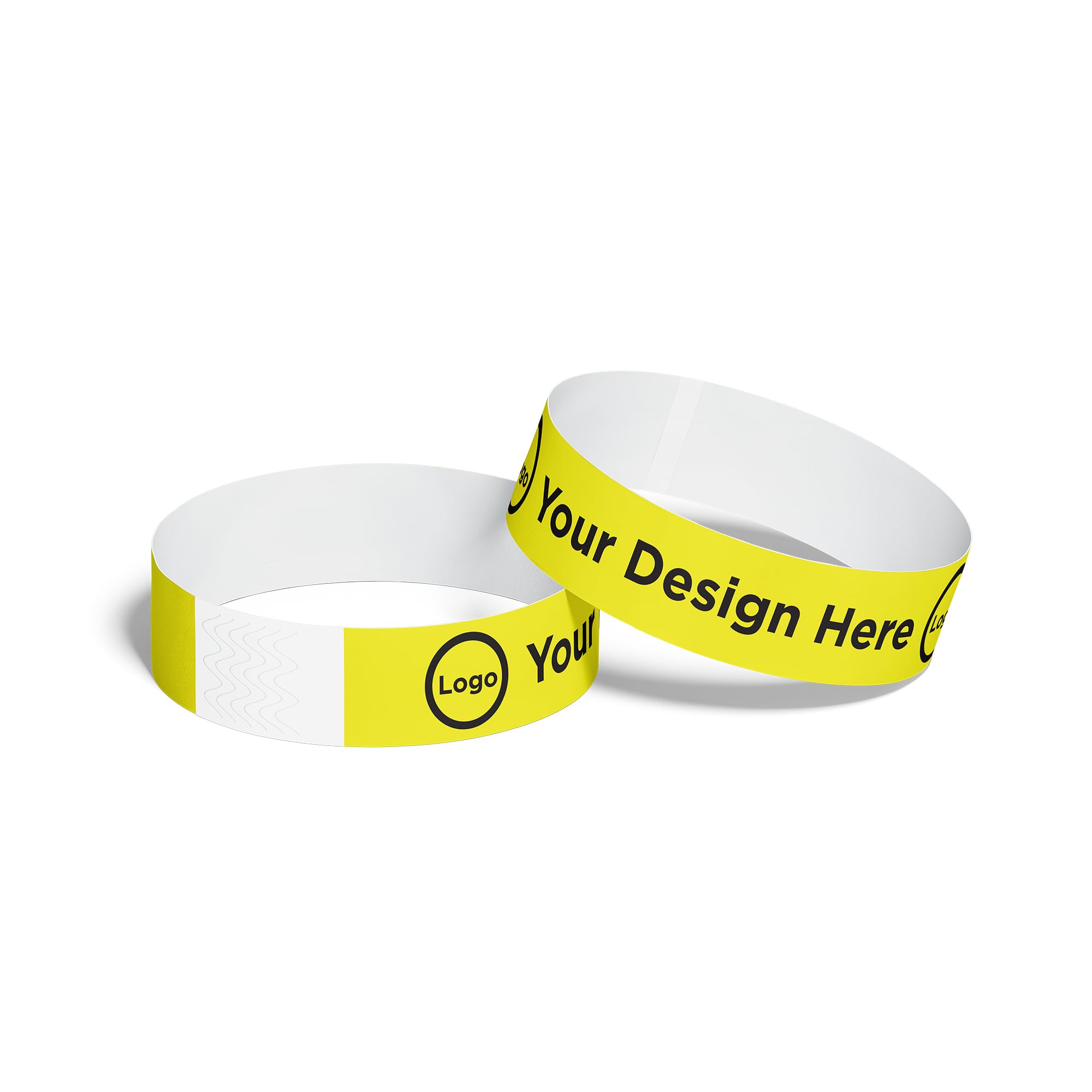 ID&C Logo Printed Tyvek Paper Wristbands – 1000 Numbered Tamper Proof Event Wristbands for Event Entry, Branding & Festivals – Highlight Yellow