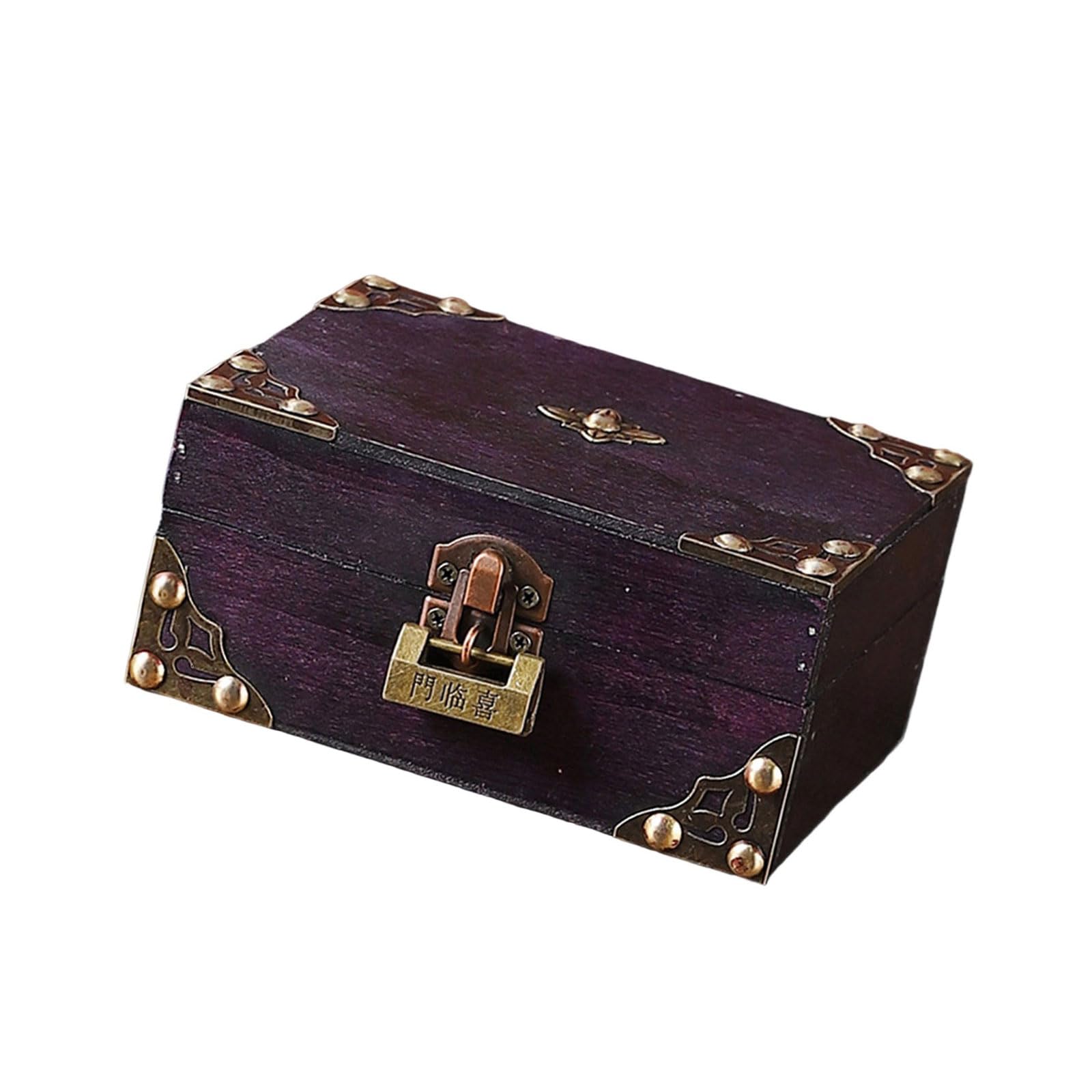 NVOQILIN Antique European Styles Handheld Storage Box Sturdy Travel Wood Case Accessory for Clothing and Books Organization Multipurpose Travel Box