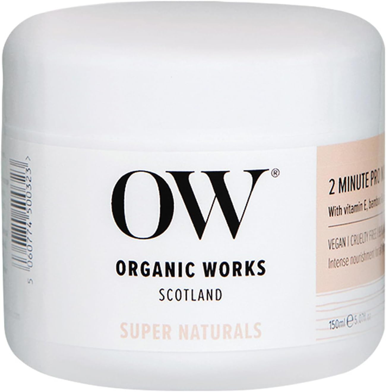 Organic Works Super Naturals 2 Minute Pro Nourish Hair Mask – Hydraterend haarmasker voor beschadigd haar – Herstelt gespleten haarpunten en vermindert kroezen -150ml – 99% natuurlijk & 100%