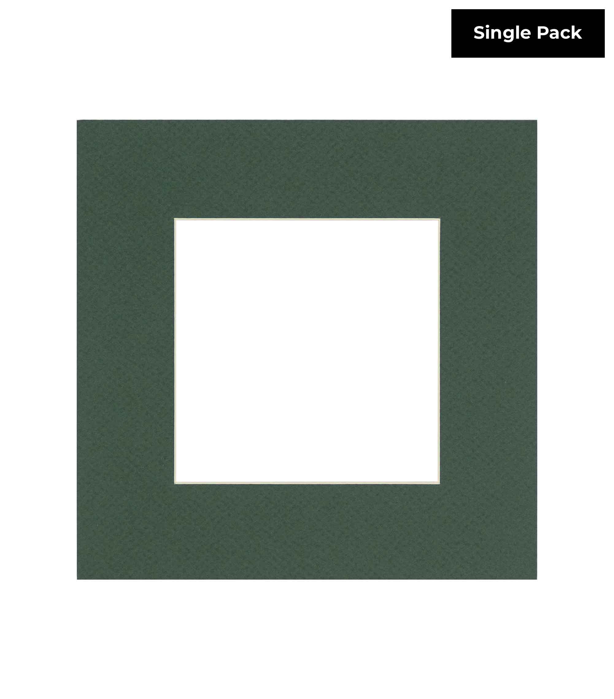 CountryArtHouse Hunter Green Acid Free 16x16 Square Picture Frame Mat with White Core Bevel Cut for 12x12 Pictures - Fits 16x16 Frame - Pack of 1 Matboard Show Kit with Acid Free Backing & Clear Bag