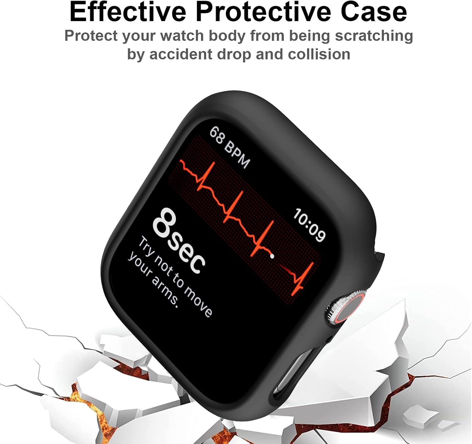 2 Pack Case Compatible for Apple Watch Series 8 Series 7 41mm with Tempered Glass Screen Protector, Haojavo Full Hard Ultra-Thin Scratch Resistant Bumper Protective Cover for iWatch 41mm Accessories