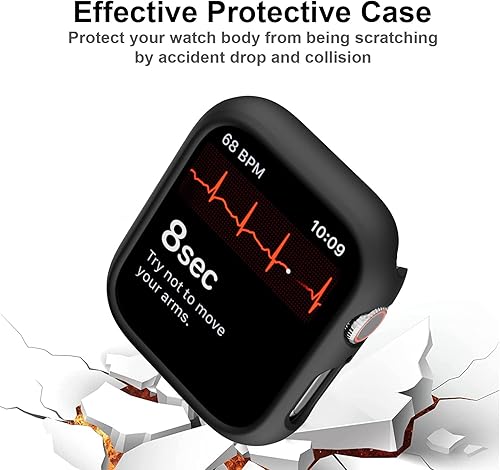 Miniatura 5 de Haojavo Paquete de 5 fundas con protector de pantalla de vidrio templado para Apple Watch Series 9, 8, 7, 1.772 pulgadas, policarbonato duro