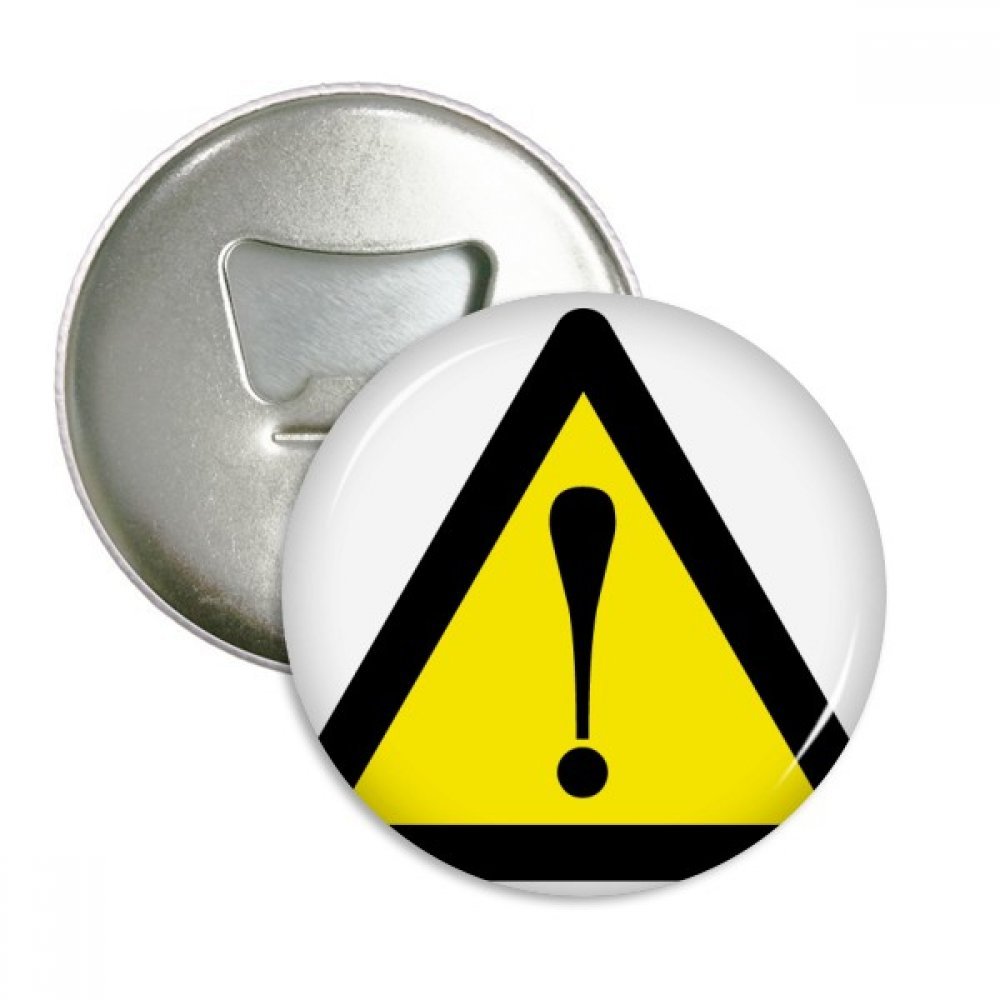 Badge ouvreur bouteille aimants triangle jaune noir lot 3pcs cadeau idéal