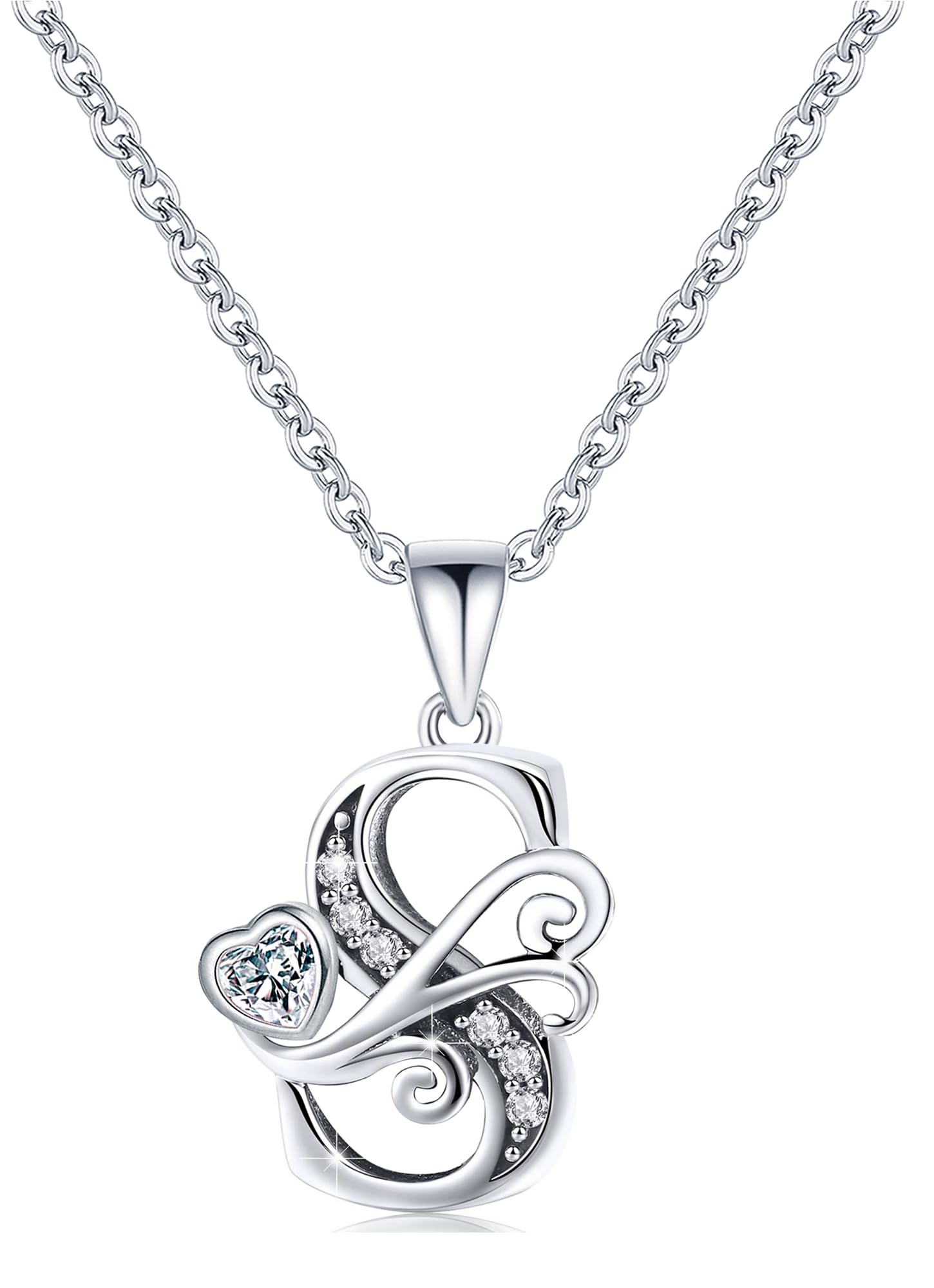 SHBOAZED S925 Sterling Silver Initial Letter Necklaces for Women Dainty Letter Chain Necklace for Women Personalized Jewelry Gifts