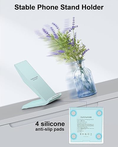 Miniatura 6 de NANAMI Cargador inalámbrico - Soporte de carga inalámbrica rápida para iPhone 1717 Air1615141312, 10W para Samsung Galaxy S25S24S23S22S21S20Note 20