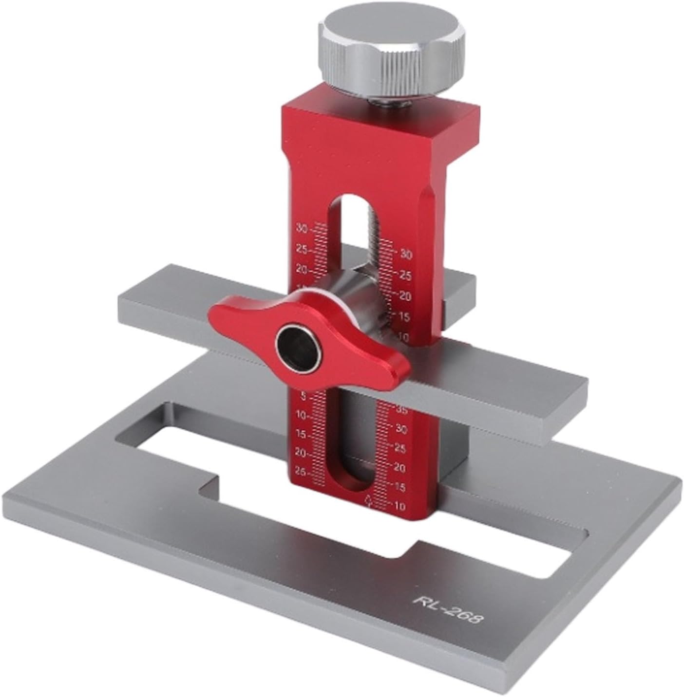 FTVOGUE CabinetDoorInstallationJig, AluminumAlloy3in1HingeHardwareMountingPositionerwithNonSlipRubberPadsforFramelessHangingFloorCabinets8mmto40mmThick