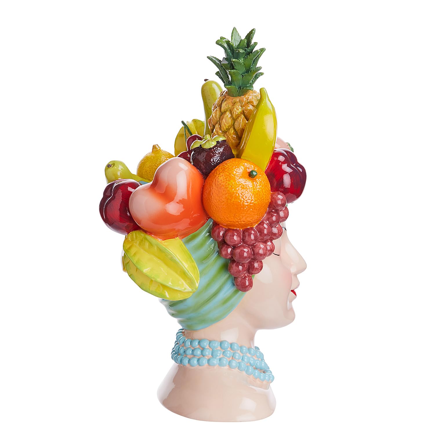 BUTLERS Blumenvase 21x23x36 cm Polyresin Dekovase - Lima - | Bunt - Blumenvase für Schnittblumen - Dekoration für Fensterbank & Flur - Tischvase für Kommode & Tischdeko