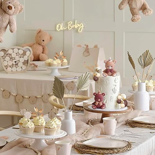 Miniatura 5 de 42 piezas de bolas de oso para decoración de tartas, mini oso marrón, decoración de tartas, bolas de perlas bohemias para niños y niñas, baby
