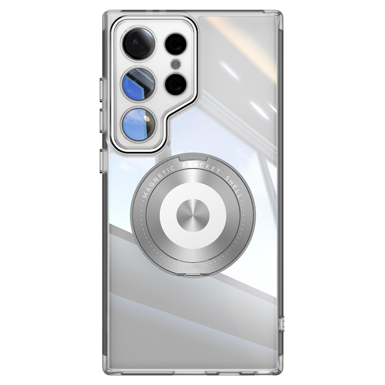Etui na telefon komórkowy Samsung Galaxy S26 Ultra/S26+/S26, obrotowy pierścień magnetyczny, przezroczyste etui ochronne, odporne na zarysowania, białe, S26